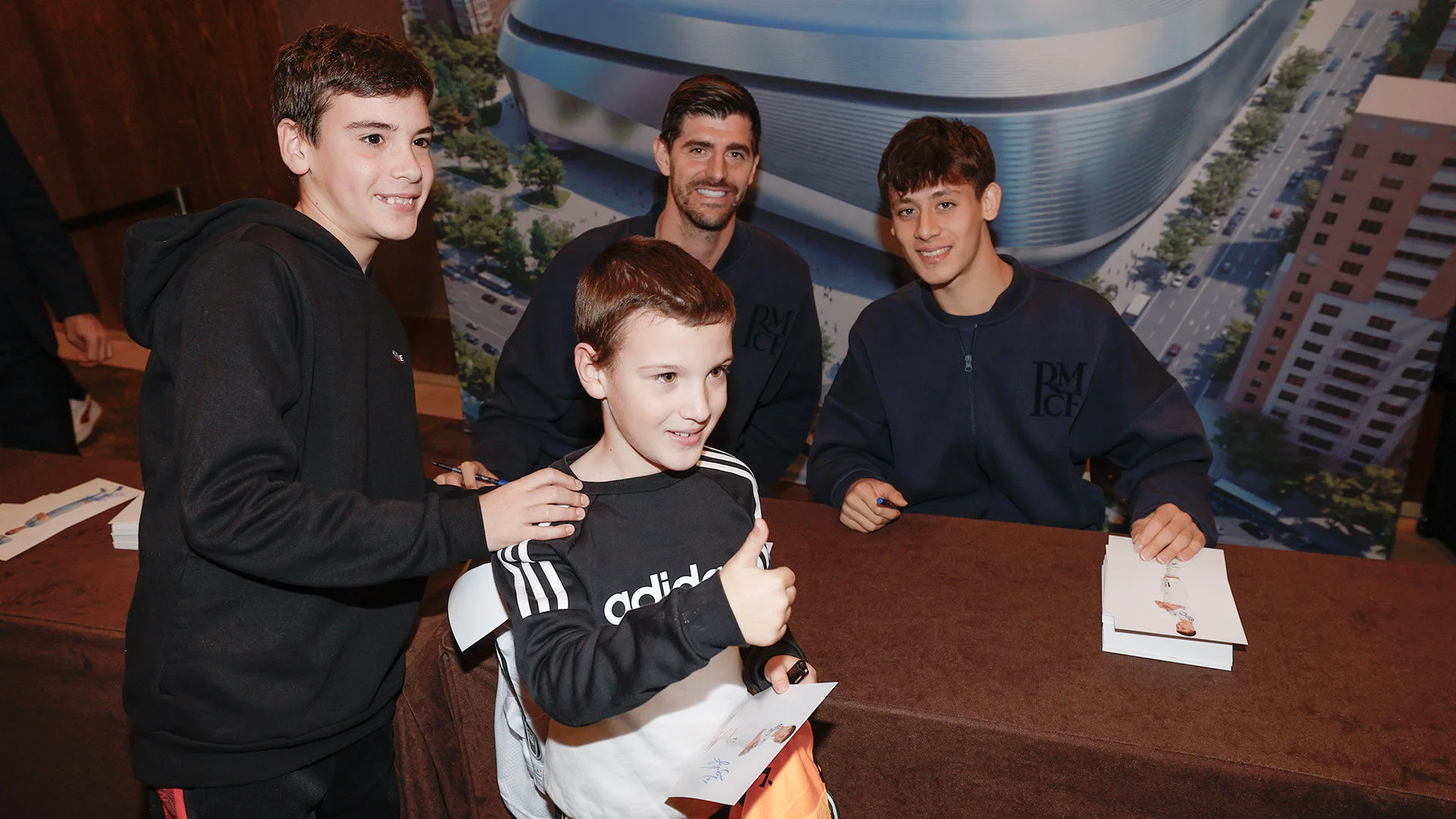 Courtois and Arda Güler at signing session in Girona