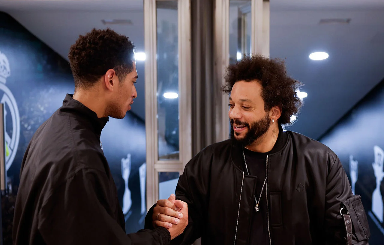 Marcelo in attendance for Real Madrid vs. Celta at the Bernabéu