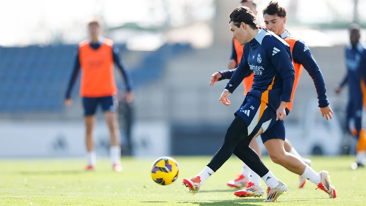 Último entrenamiento antes del partido contra el Girona