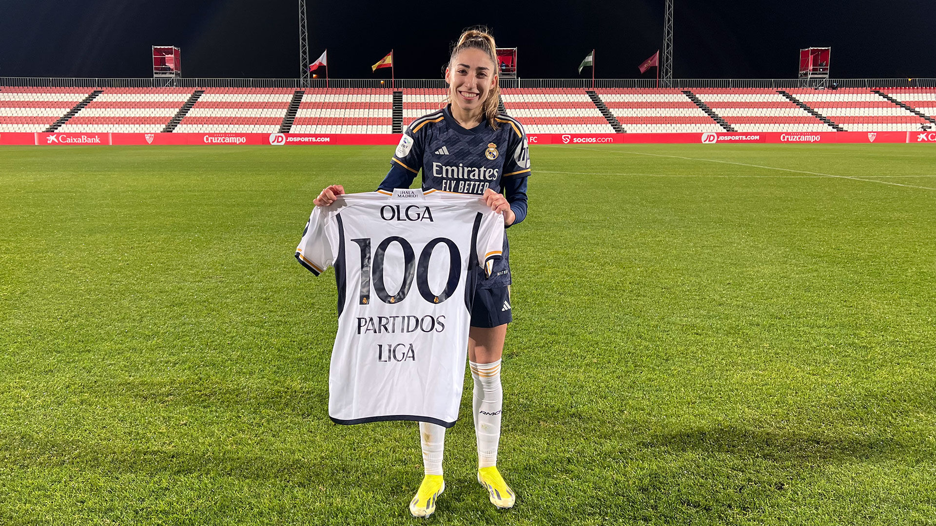 Olga, gol en su partido número 100 de Liga con el Real Madrid