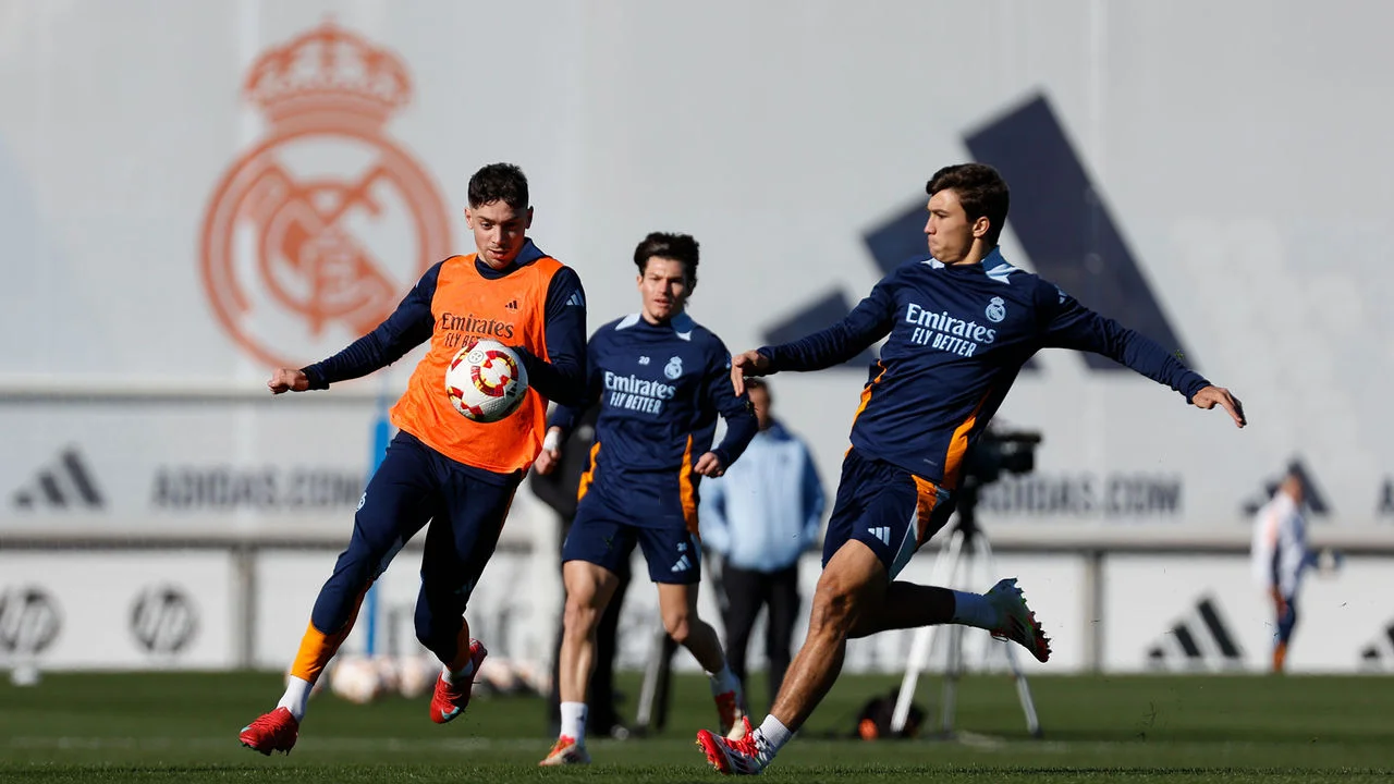 Último entrenamiento antes del partido de cuartos de final de la Copa del Rey