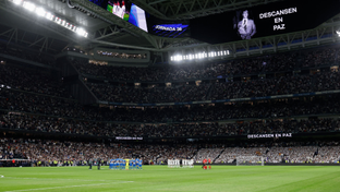 Minute's silence at the Santiago Bernabéu