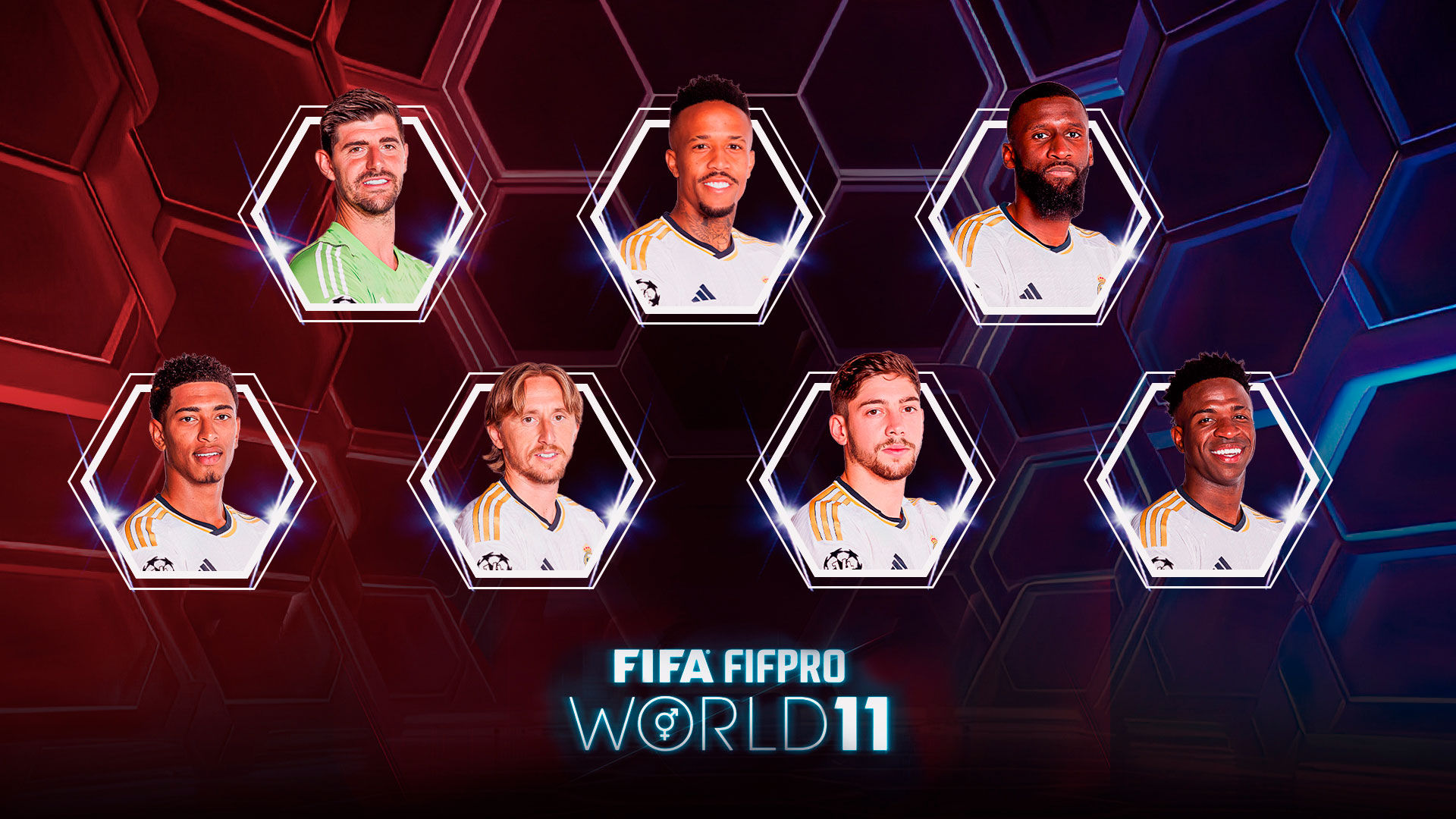 Courtois, Militão, Rüdiger, Bellingham, Modrić, Valverde y Vini Jr., candidatos al FIFA FIFPro World11 Masculino de 2023