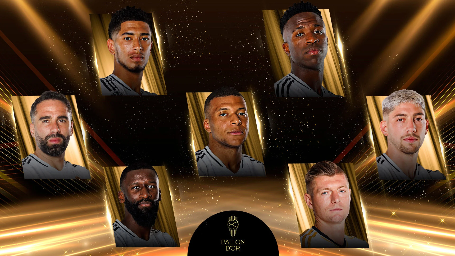 Bellingham, Carvajal, Kroos, Mbappé, Rüdiger, Valverde et Vini Jr., nominés pour le Ballon d'Or 2024