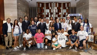 El presidente recibió a las peñas madridistas de Estados Unidos en Nueva York