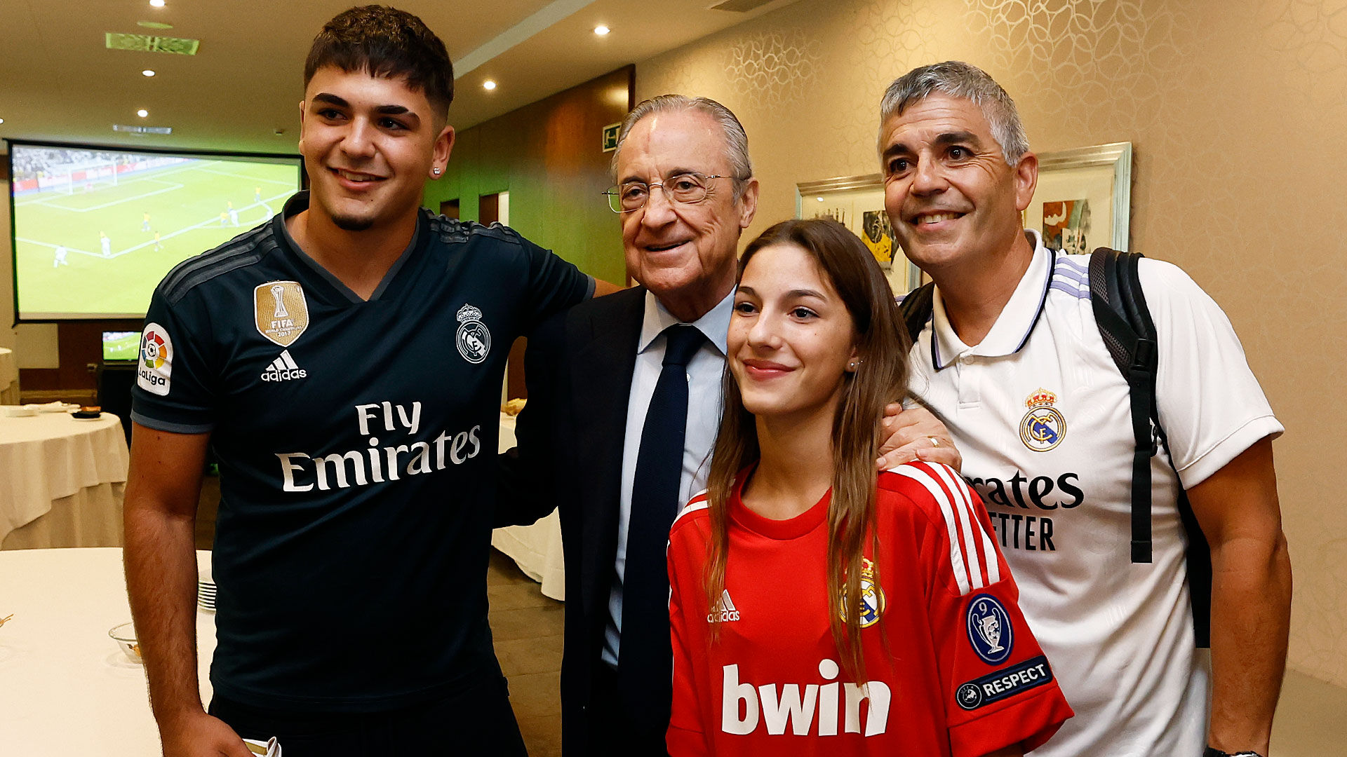 El presidente, con el equipo en Gerona