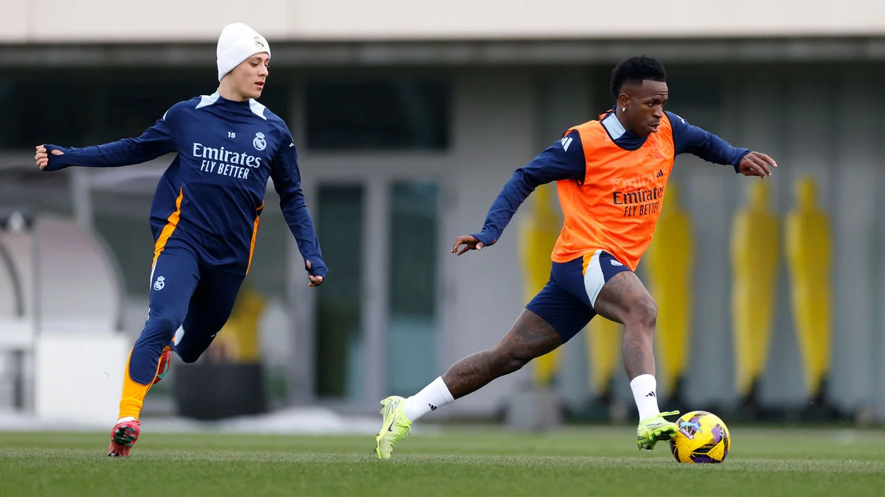 Último entrenamiento antes del derbi