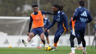 Último entrenamiento antes del partido contra el Rayo