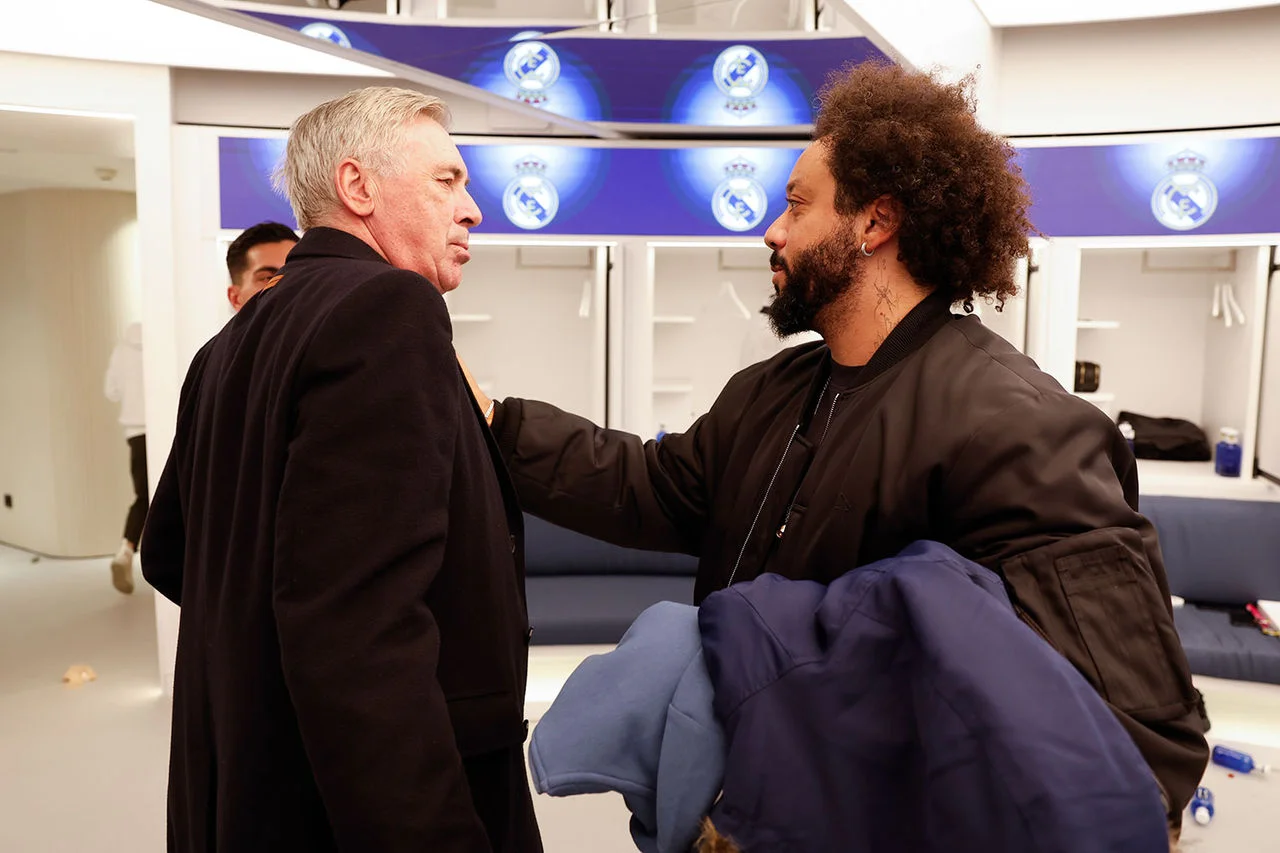 Marcelo in attendance for Real Madrid vs. Celta at the Bernabéu