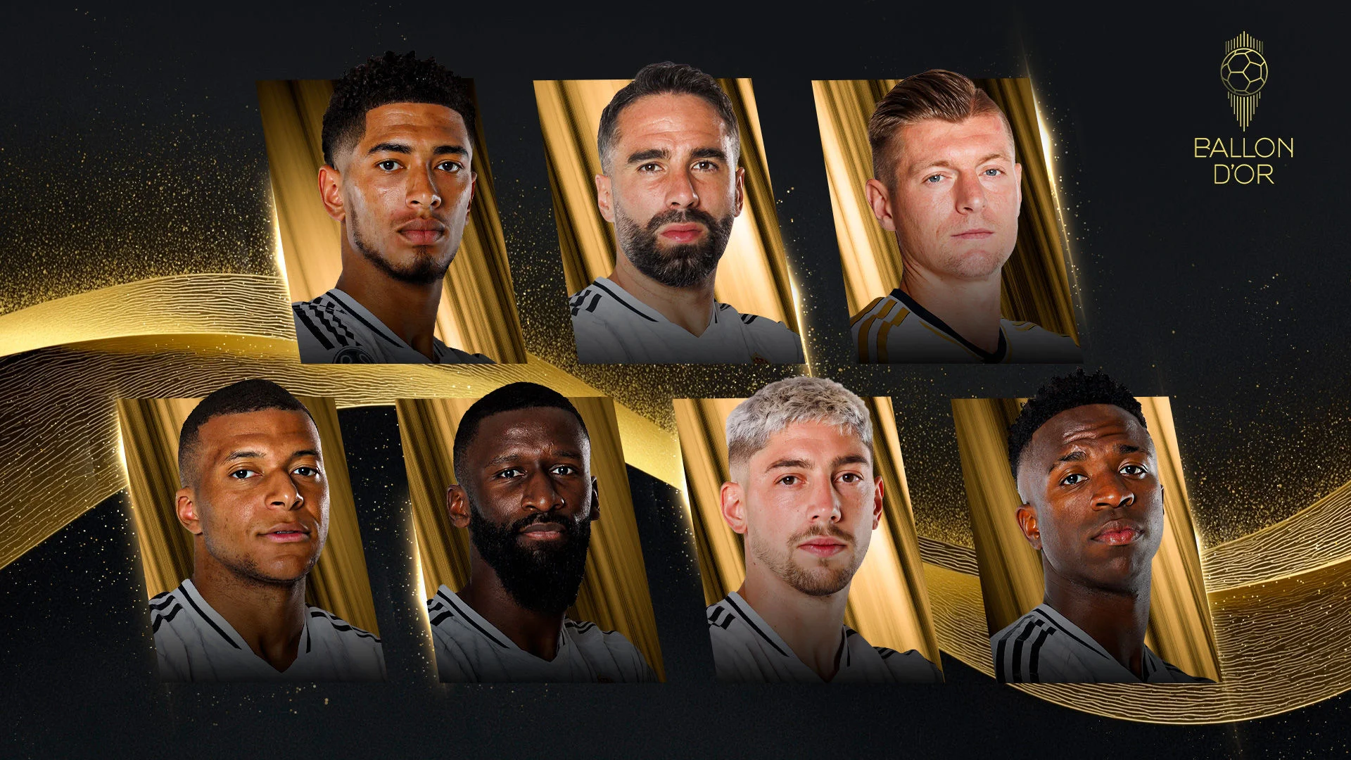 Bellingham, Carvajal, Kroos, Mbappé, Rüdiger, Valverde, and Vini Jr. nominated for 2024 Ballon d'Or