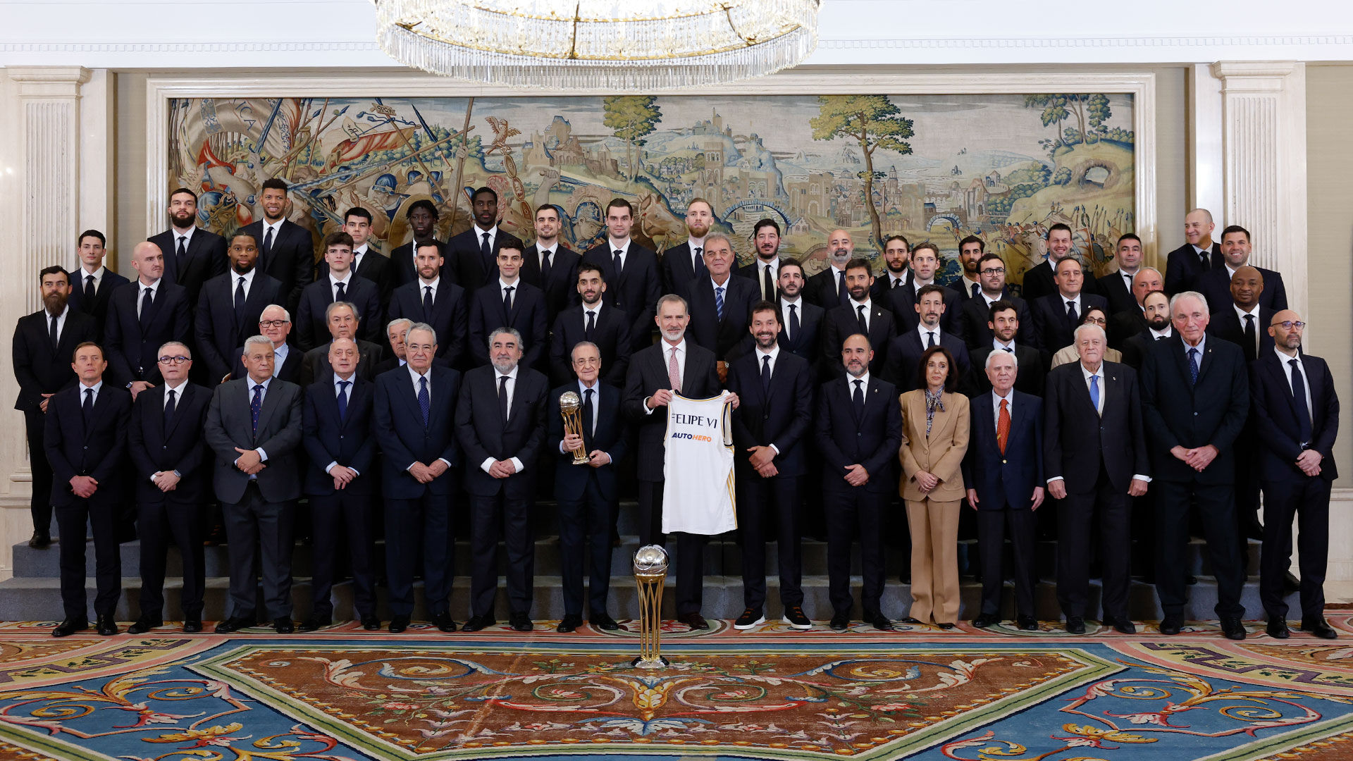 O Rei Felipe VI recebe o campeão da Copa