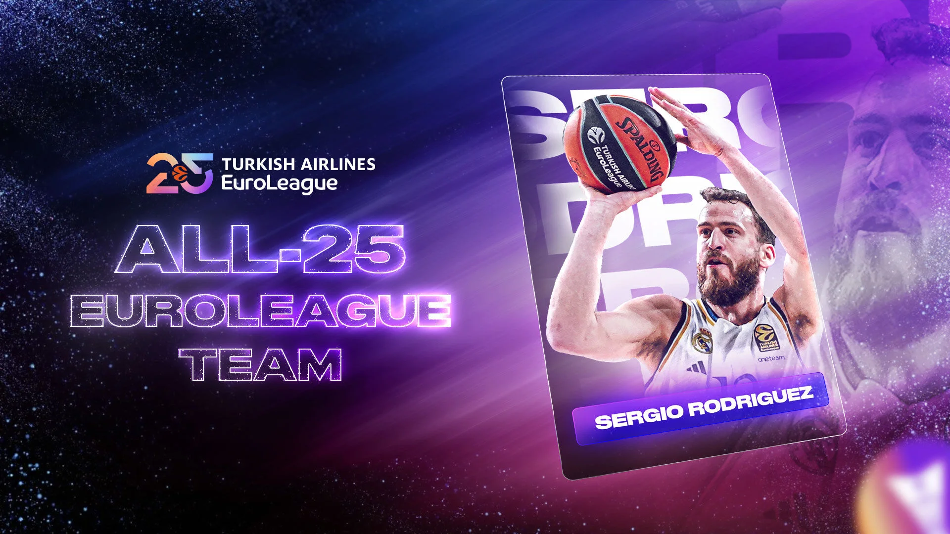 Sergio Rodríguez, chosen as one of the 25 best players in the history of the Euroleague