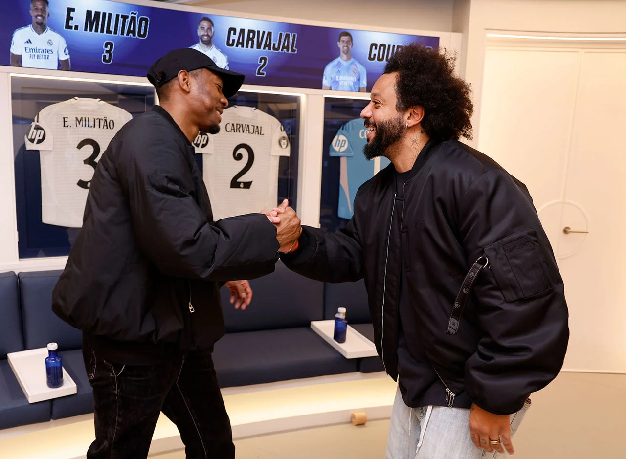 Marcelo in attendance for Real Madrid vs. Celta at the Bernabéu