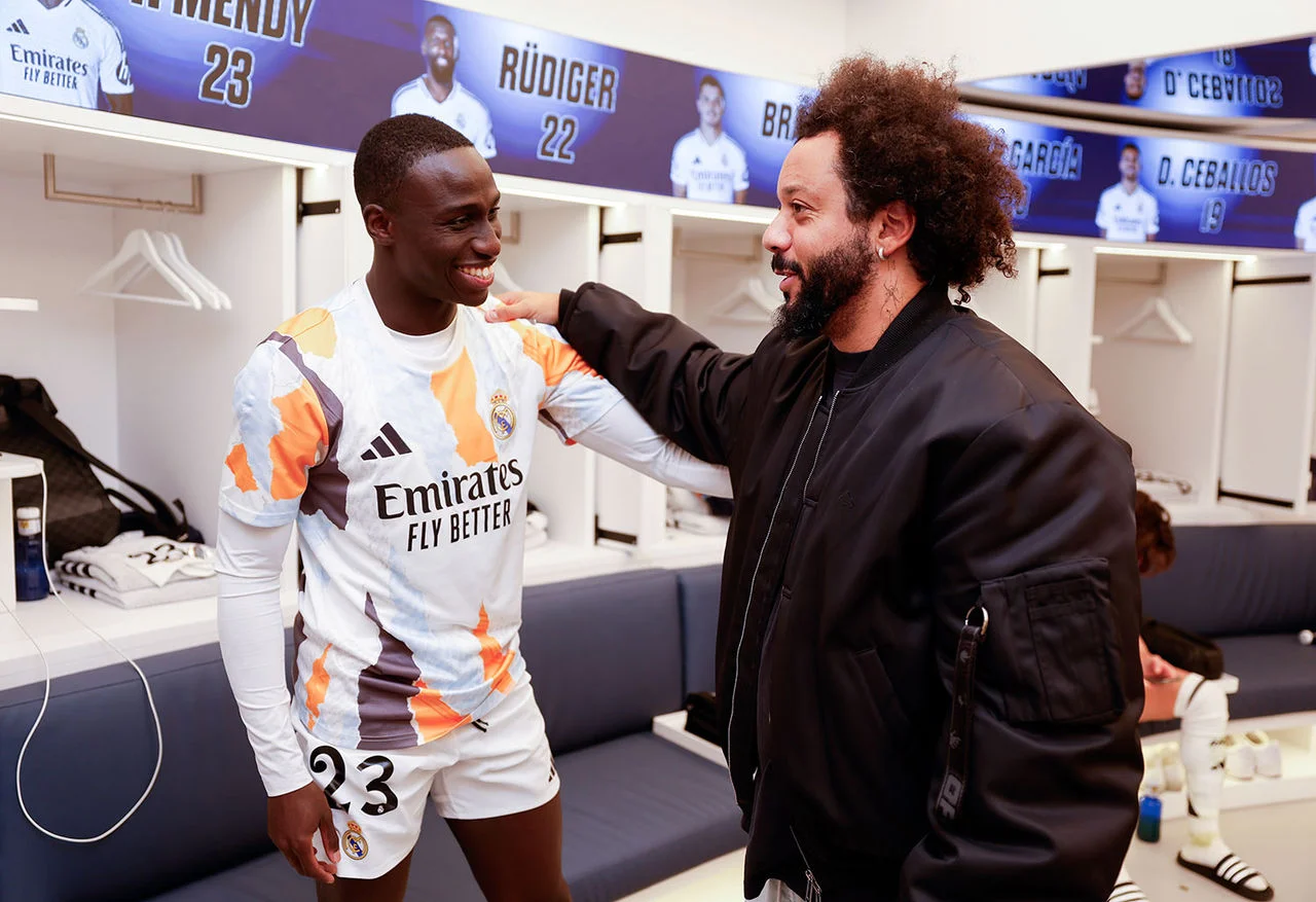 Marcelo in attendance for Real Madrid vs. Celta at the Bernabéu