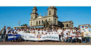 The 'Peña Madridista' Supporters' Group in Nicaragua celebrate the club's 114th anniversary