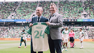 Florentino Pérez attends Austin-Los Angeles Galaxy MLS game